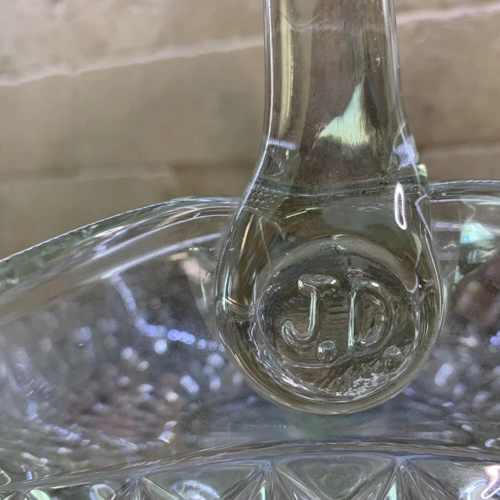 Vintage Tiara Glass Basket by Indiana in the Clear Diamond Point XLARGE